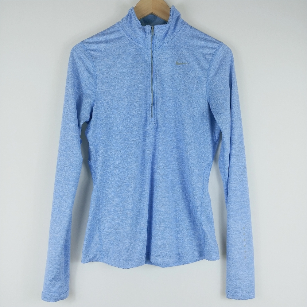 Nike Running Long Sleeve 1/4 Zip Top Blue Size S